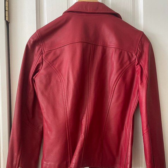 Emanuele Curvi Red Leather Jacket - Picture 3 of 7